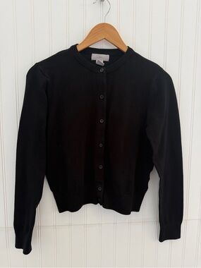H&M Black Women's Button-Up Crewneck Cardigan